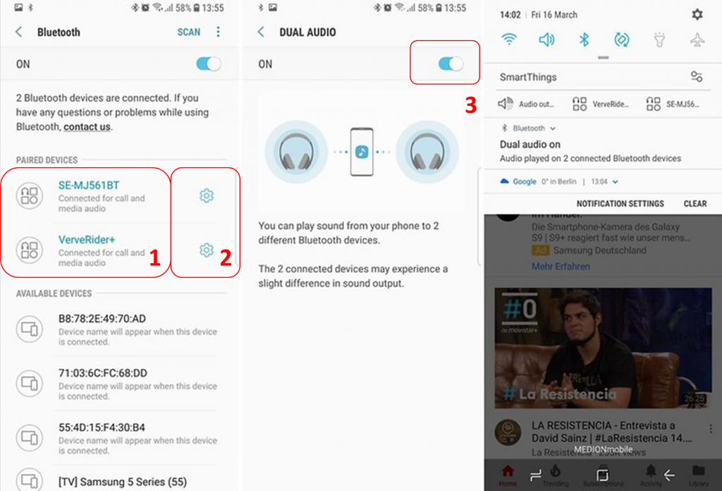 Samsung-galaxy-s9-deux-casques-bluetooth