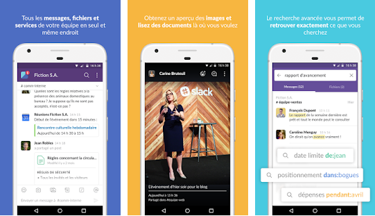 Applications pour mieux communiquer avec des collègues de travail : Slack